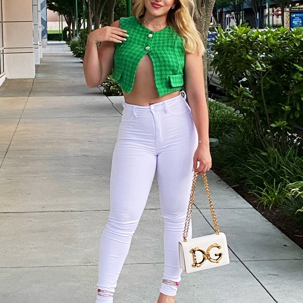 Bershka green top